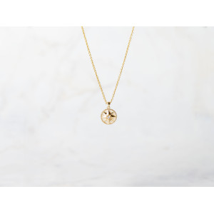 The Compass Collection Pendant 8mm Nude Gold Including Adjustable Necklace up to 45cm