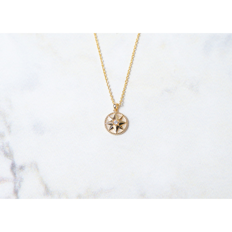 The Compass Collection Pendant 8mm Nude Gold Including Adjustable Necklace up to 45cm