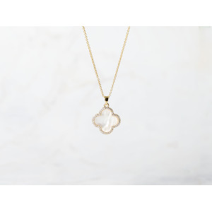 The Clover Collection Pendant 15mm Nude Pearl Including Adjustable Necklace up to 45cm