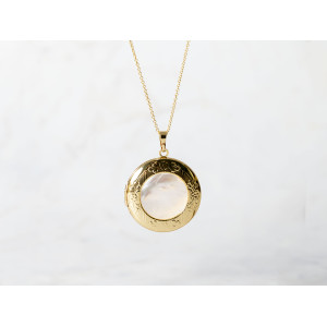 The Gemstone Collection Locket 30mm Nude Pearl Including Adjustable Necklace up to 45cm