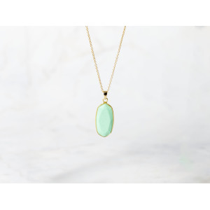 The Gemstone Collection Pendant 10mm x 25mm Happy Green Including Adjustable Necklace up to 45cm