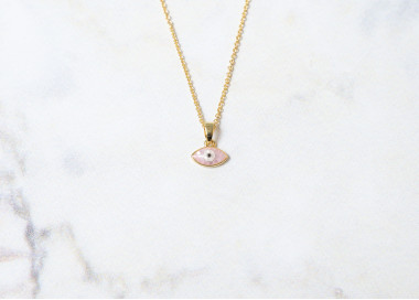 The Evil Eye Collection Pendant 8mm Lavender Rose Including Adjustable Necklace up to 45cm