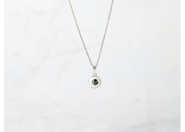 The Evil Eye Collection Pendant 8mm White Chrome Including Adjustable Necklace up to 45cm