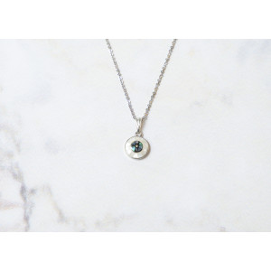 The Evil Eye Collection Pendant 8mm White Chrome Including Adjustable Necklace up to 45cm