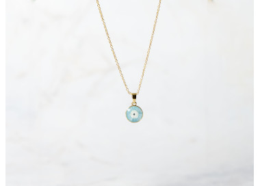 The Evil Eye Collection Pendant 8mm Azure Blue Including Adjustable Necklace up to 45cm