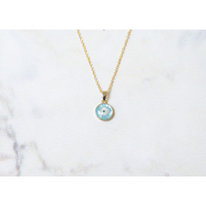 The Evil Eye Collection Pendant 8mm Azure Blue Including Adjustable Necklace up to 45cm