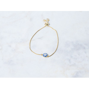 The Evil Eye Collection Bracelet 8mm Lapis Blue Freesize With Adjustable Bracelet