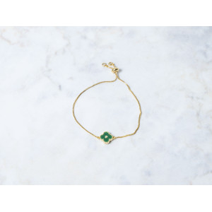 The Clover Collection Bracelet 10mm Racing Green Freesize With Adjustable Bracelet