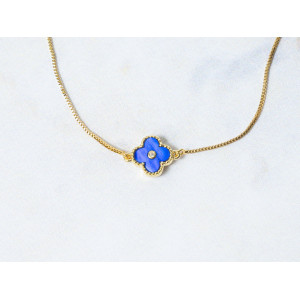 The Clover Collection Bracelet 10mm Electric Blue Freesize With Adjustable Bracelet