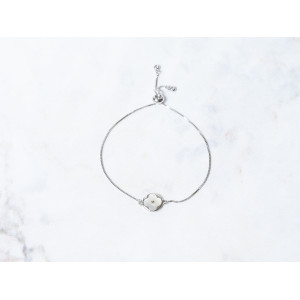 The Clover Collection Bracelet 10mm Pearl Chrome Freesize With Adjustable Bracelet