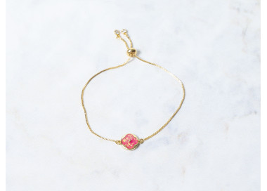 The Clover Collection Bracelet 10mm Pinky Red Freesize With Adjustable Bracelet