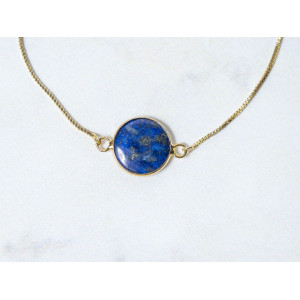 The Moon Collection Bracelet 12mm Lapis Blue Freesize With Adjustable Bracelet