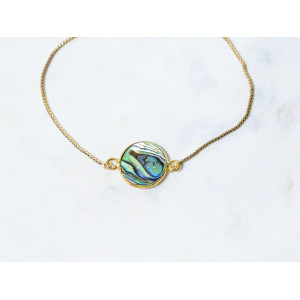 The Moon Collection Bracelet 12mm Abalone Shell Freesize With Adjustable Bracelet