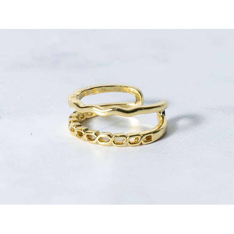 The Infinity Ring Collection Elegance and Chic Freesize Non Tarnish Gold Colour