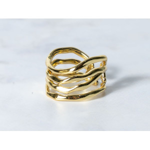 The Infinity Ring Collection Elegance and Chic Freesize Non Tarnish Gold Colour