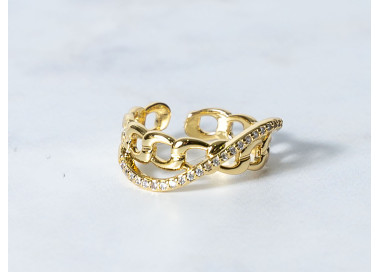 The Infinity Ring Collection Elegance and Chic Freesize Non Tarnish Gold Colour