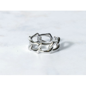 The Infinity Ring Collection Elegance and Chic Freesize Non Tarnish Silver Colour