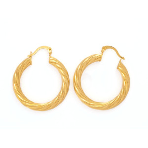 Twisted Loop Earrings in Gold Colour