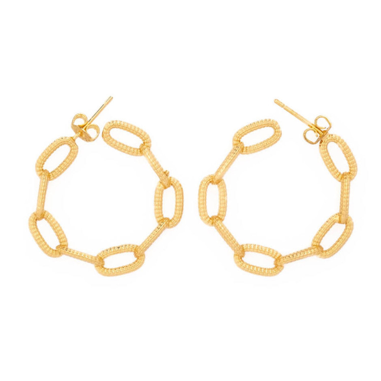 Chain-Loop Earrings in Gold Colour