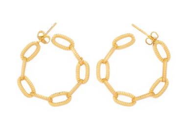 Chain-Loop Earrings in Gold Colour