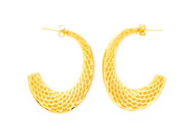 Perforated Loop Earrings in Gold Colour