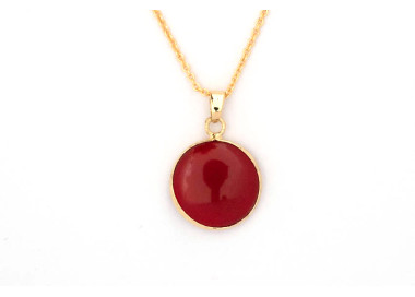 The Moon Collection Pendant 10mm Ruby Red Including Adjustable Necklace up to 45cm