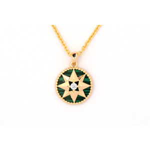 The Compass Collection Pendant 8mm Malachite Green Including Adjustable Necklace up to 45cm