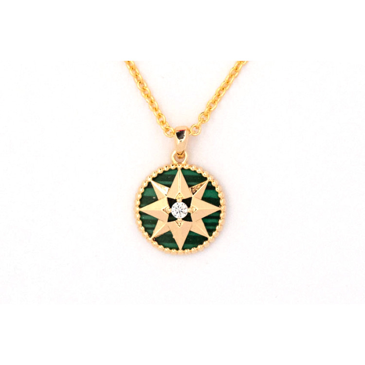 The Compass Collection Pendant 8mm Malachite Green Including Adjustable Necklace up to 45cm