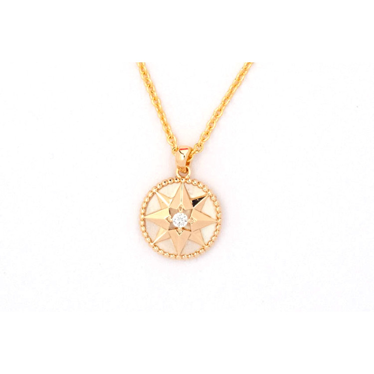 The Compass Collection Pendant 8mm Nude Gold Including Adjustable Necklace up to 45cm