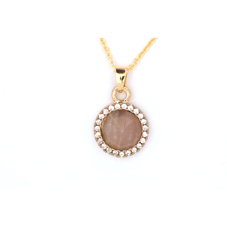 The Sun Collection Pendant 8mm Heritage Stone Including Adjustable Necklace up to 45cm