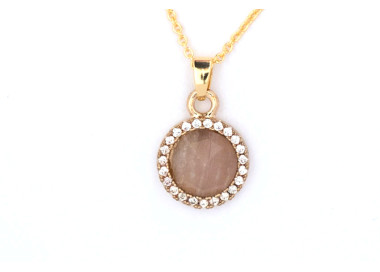 The Sun Collection Pendant 8mm Heritage Stone Including Adjustable Necklace up to 45cm