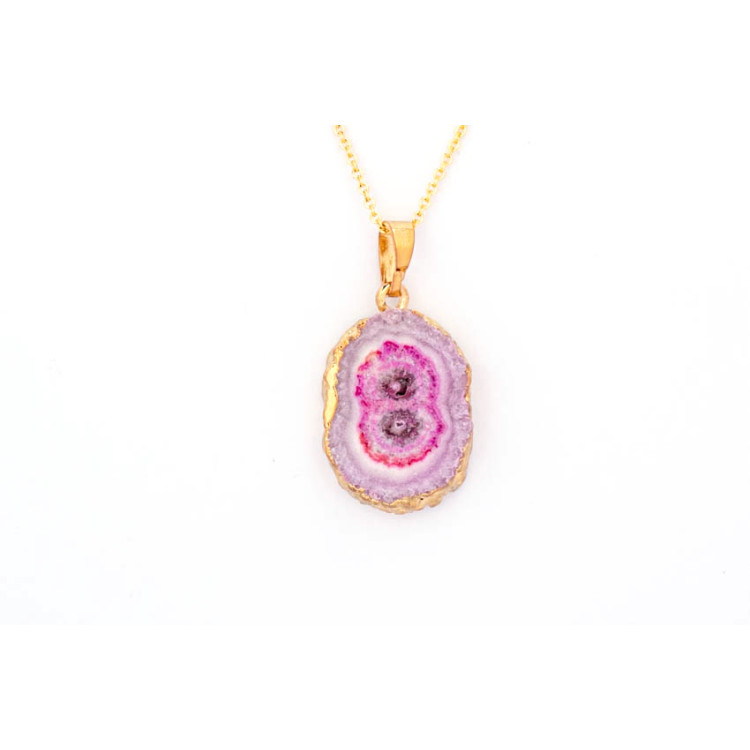 The Gemstone Collection Pendant 20mm x 25mm Fuschia Pink Including Adjustable Necklace up to 45cm