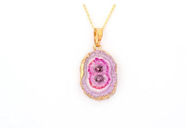 The Gemstone Collection Pendant 20mm x 25mm Fuschia Pink Including Adjustable Necklace up to 45cm