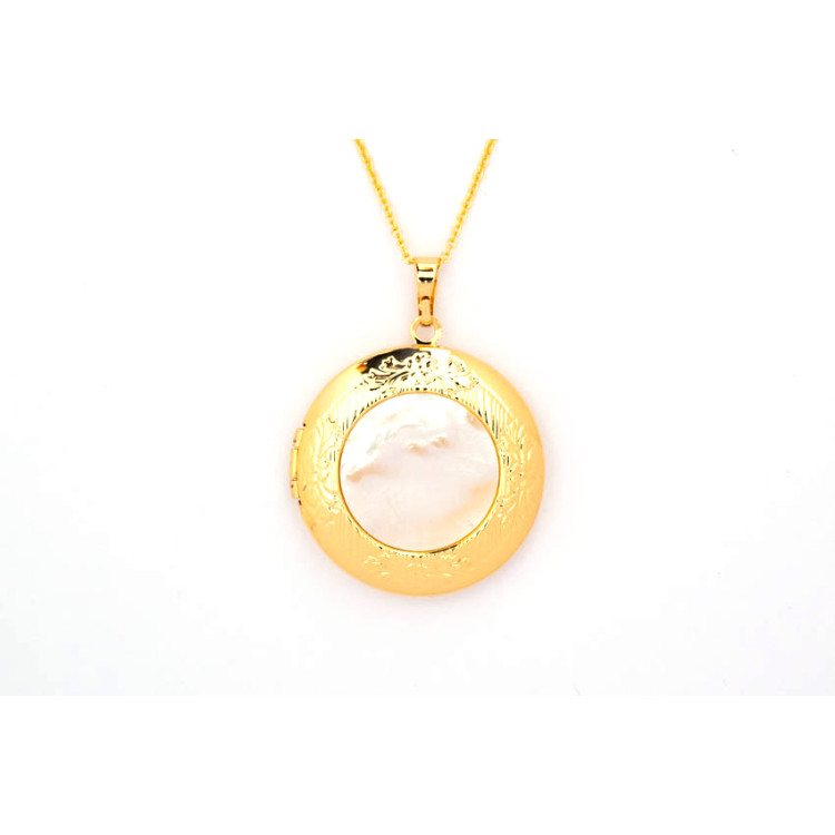 The Gemstone Collection Locket 30mm Nude Pearl Including Adjustable Necklace up to 45cm