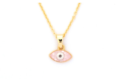 The Evil Eye Collection Pendant 8mm Lavender Rose Including Adjustable Necklace up to 45cm