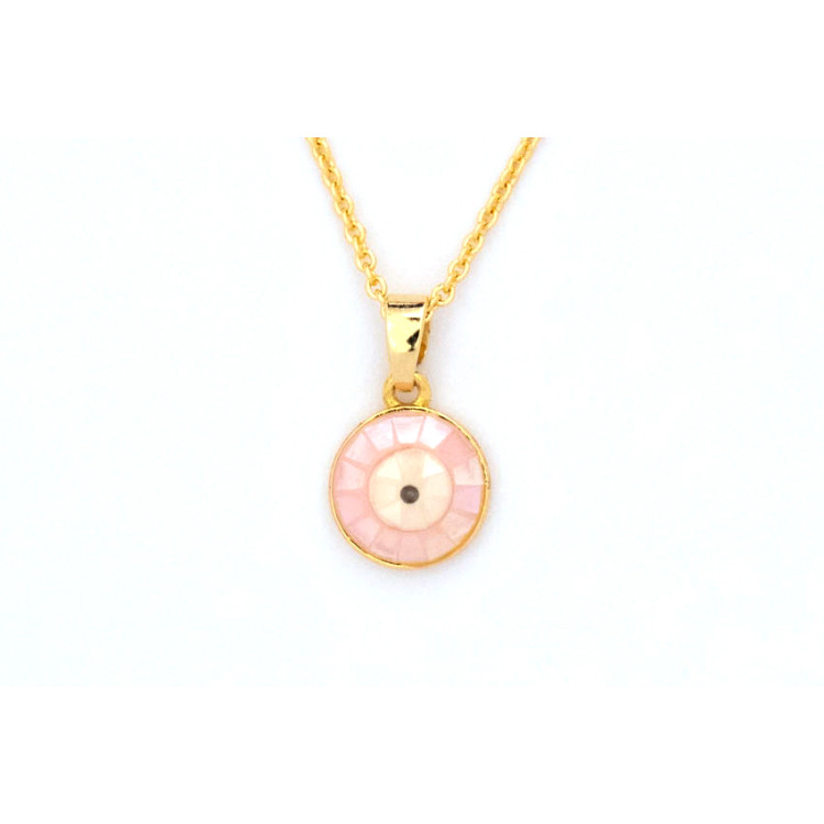 The Evil Eye Collection Pendant 8mm Lavender Rose Including Adjustable Necklace up to 45cm