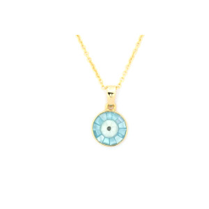 The Evil Eye Collection Pendant 8mm Azure Blue Including Adjustable Necklace up to 45cm