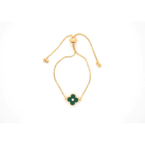 The Clover Collection Bracelet 10mm Racing Green Freesize With Adjustable Bracelet