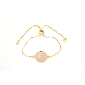 The Moon Collection Bracelet 12mm Rose Quartz Freesize With Adjustable Bracelet