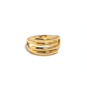 The Infinity Ring Collection Elegance and Chic Freesize Non Tarnish Gold Colour