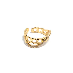 The Infinity Ring Collection Elegance and Chic Freesize Non Tarnish Gold Colour