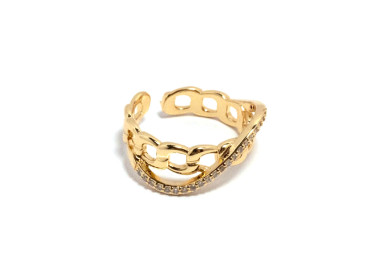 The Infinity Ring Collection Elegance and Chic Freesize Non Tarnish Gold Colour