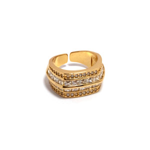 The Infinity Ring Collection Elegance and Chic Freesize Non Tarnish Gold Colour