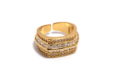 The Infinity Ring Collection Elegance and Chic Freesize Non Tarnish Gold Colour