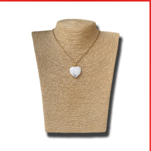 Heart Gemstone Pendant on a gold coloured necklace