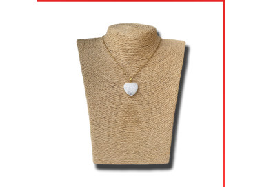 Heart Gemstone Pendant on a gold coloured necklace