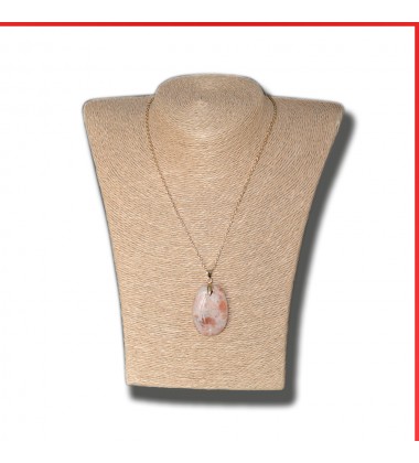 Sunstone Pendant on a gold coloured necklace