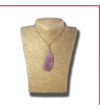 Agate Gemstone Pendant on a gold coloured necklace