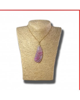 Agate Gemstone Pendant on a gold coloured necklace