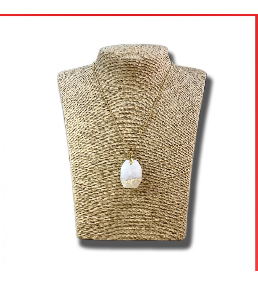 Marmo (Marble) gemstone pendant on a gold coloured necklace